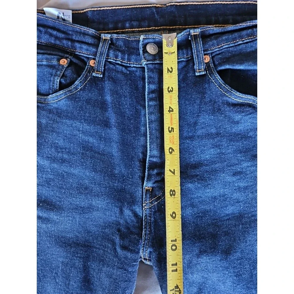 Levis 505 Jeans Mens 34x32 Blue Denim Tapered Leg Dark Wash Casual